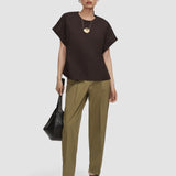 Brown Fassia Cotton Poplin Blouse - Joseph
