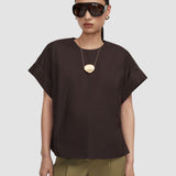 Brown Fassia Cotton Poplin Blouse - Joseph