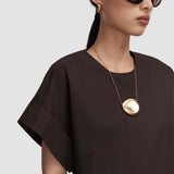 Brown Fassia Cotton Poplin Blouse - Joseph