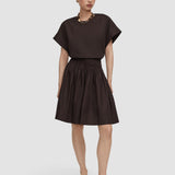 Brown Fassia Cotton Poplin Blouse - Joseph