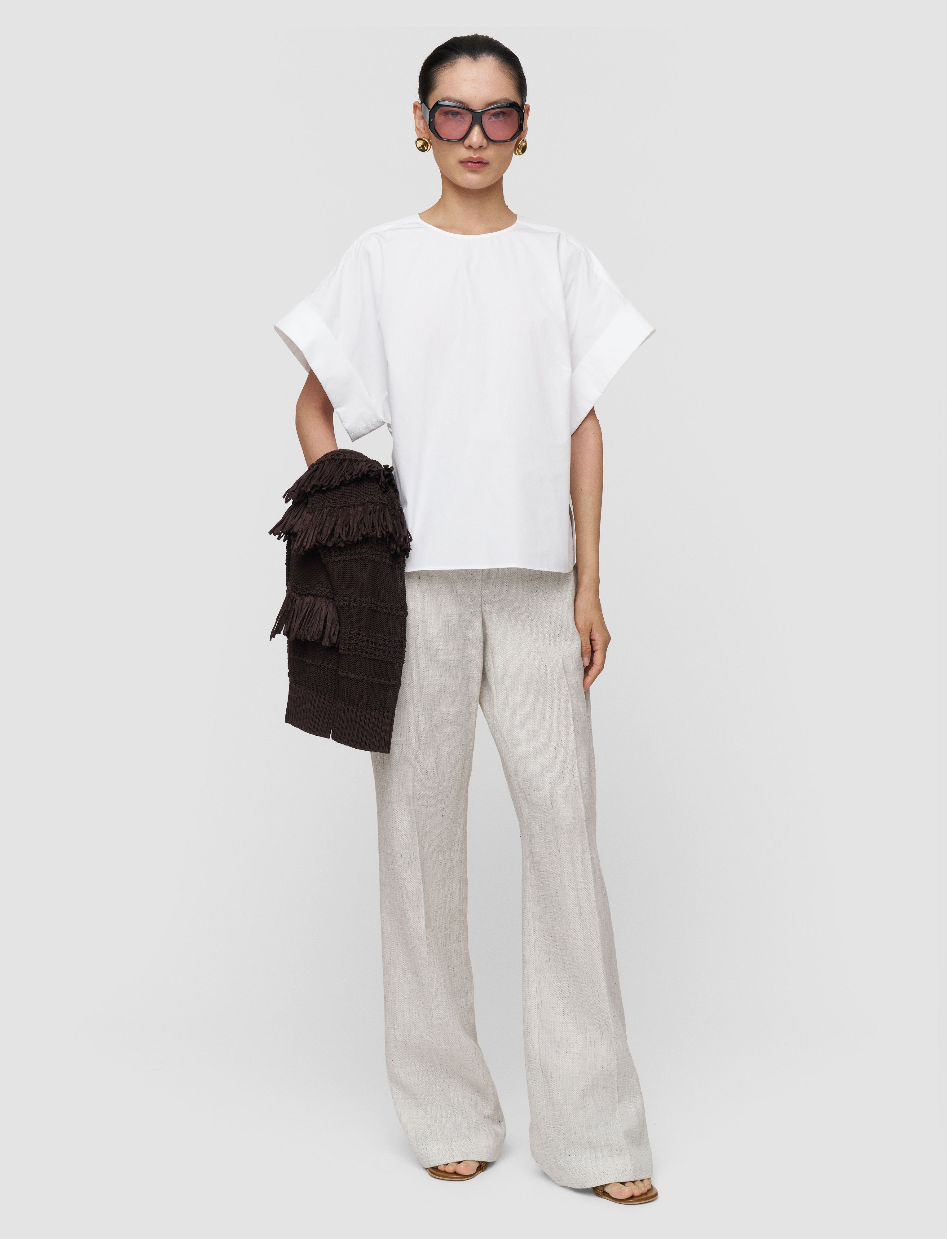 白-fassia-cotton-poplin-ブラウス-JOSEPH