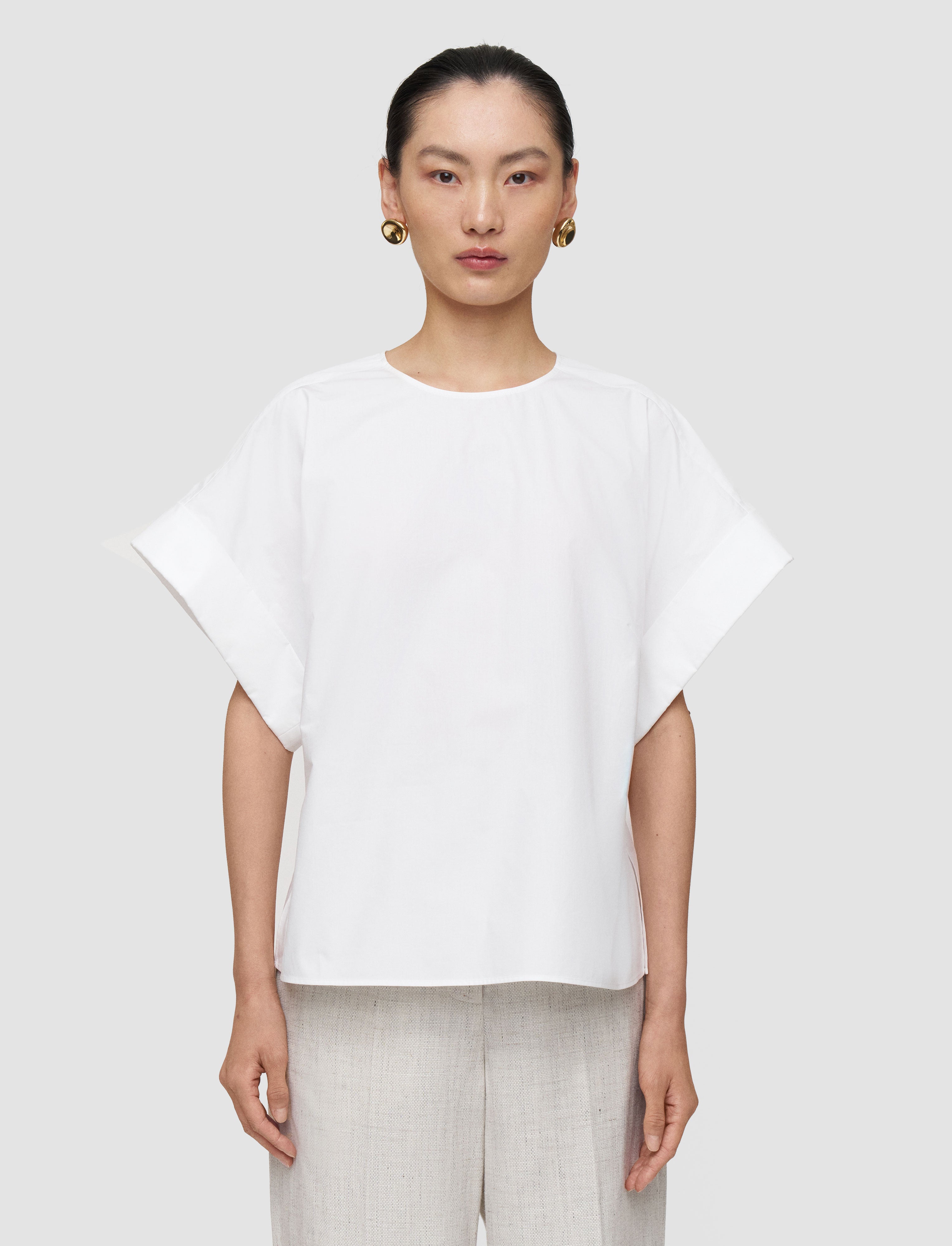 白-fassia-cotton-poplin-ブラウス-JOSEPH