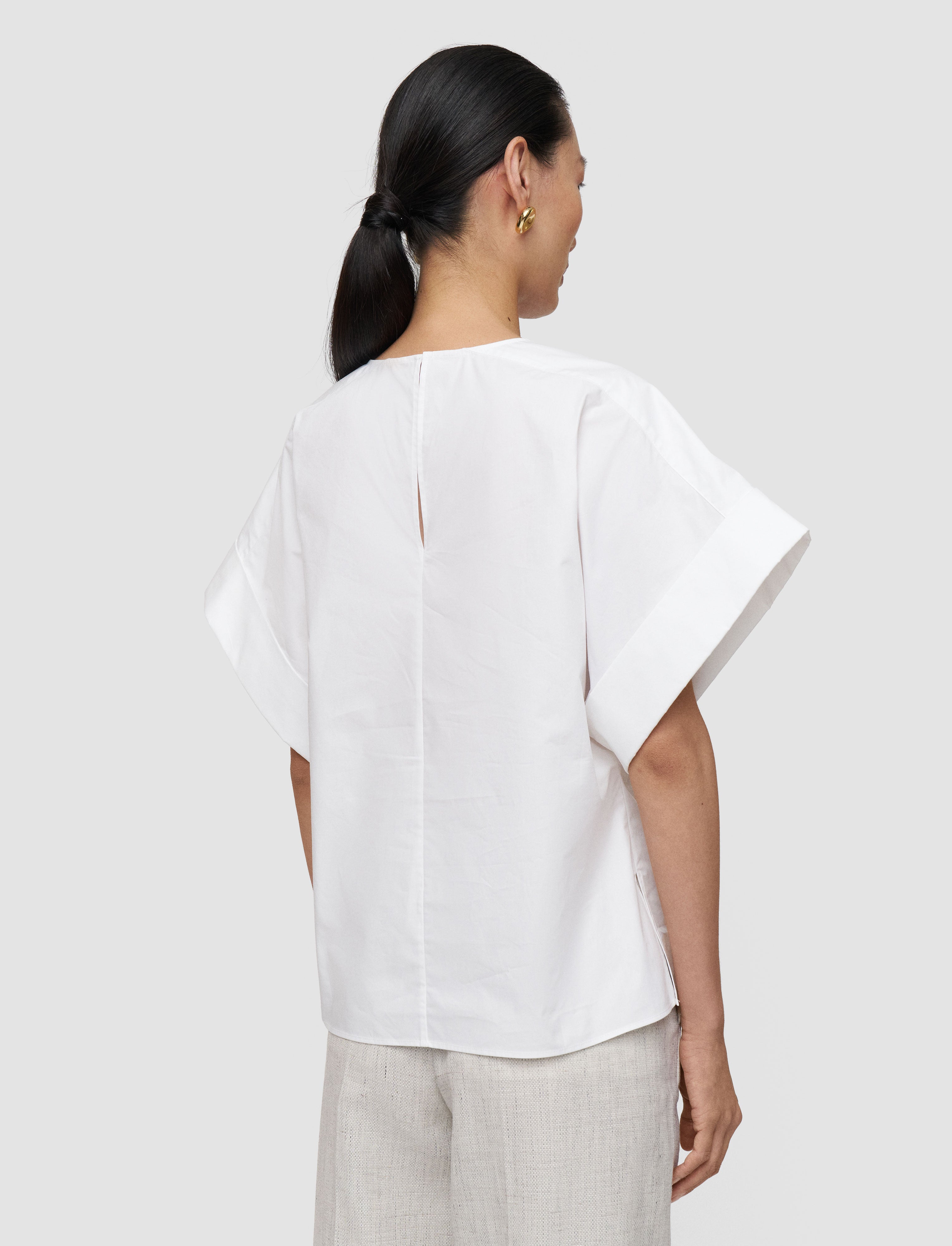 白-fassia-cotton-poplin-ブラウス-JOSEPH