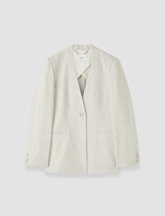 Grey Ferula Textured Cotton Linen Jacket - Joseph