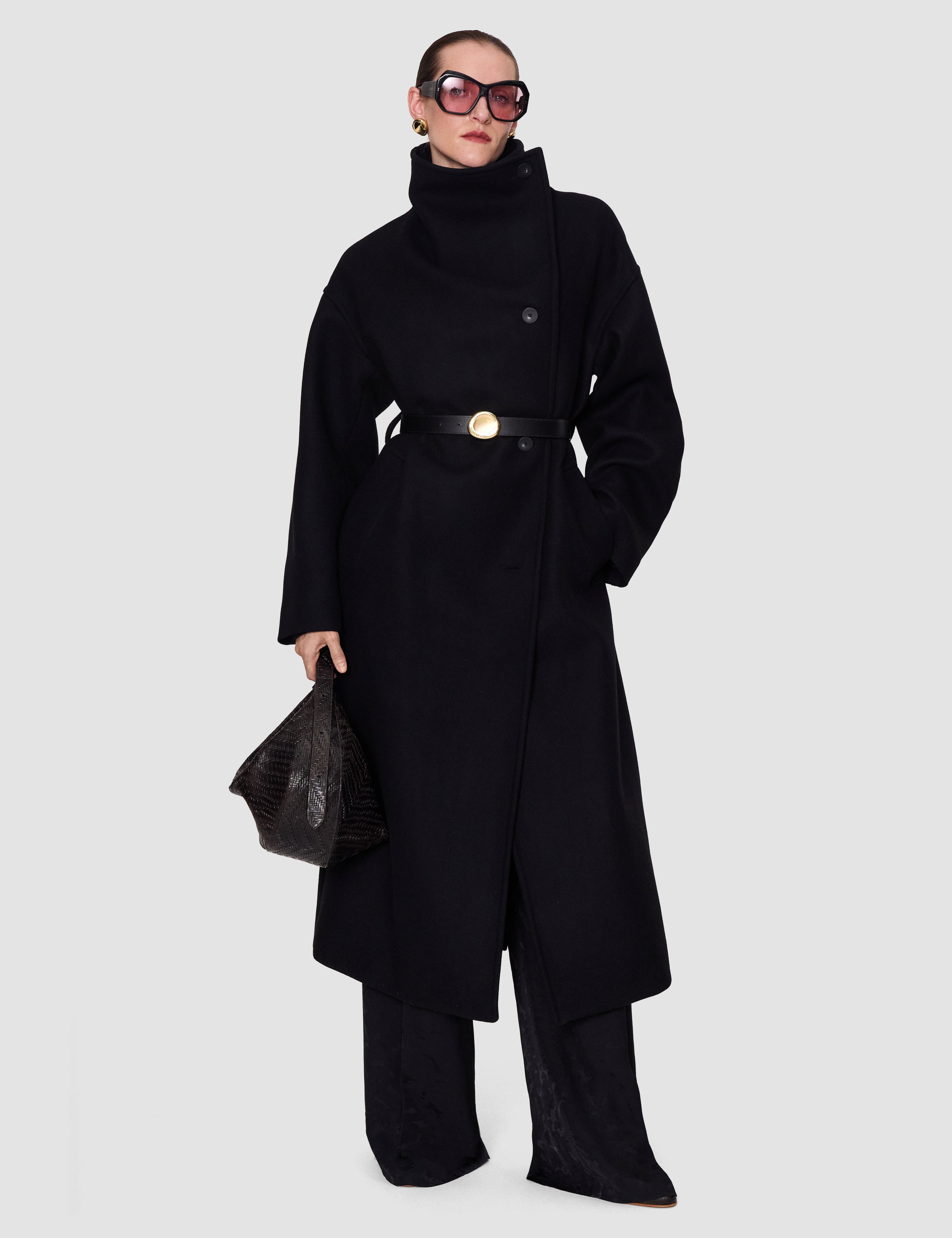 Black Fiore Wool Blend Coat - Joseph