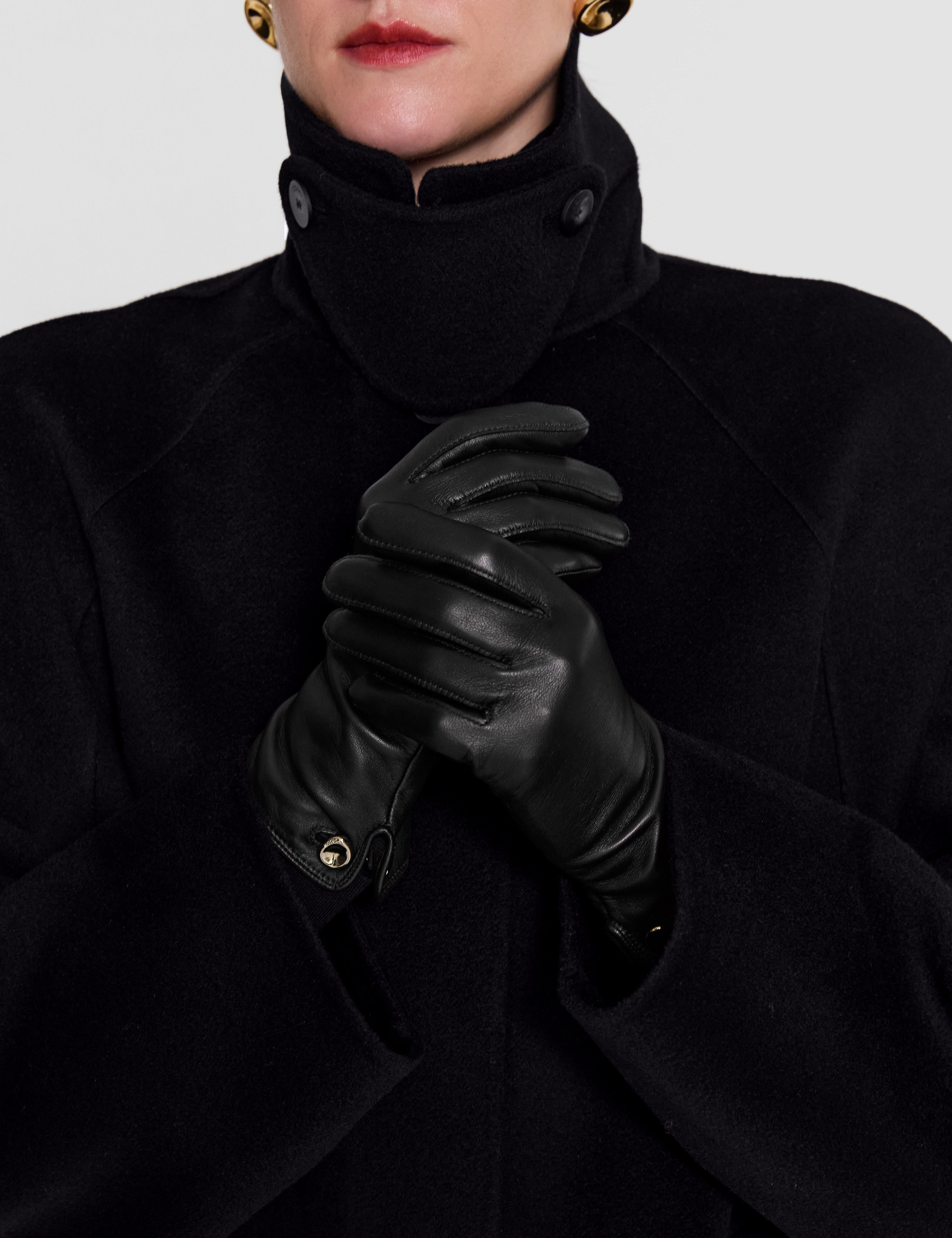 Black Florie Leather Gloves - Joseph