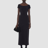 Black Foin Compact Milano Knit Dress - Joseph