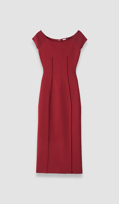 Red Foin Compact Milano Knit Dress - Joseph