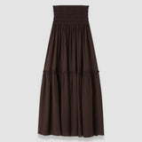 Brown Folia Textured Silk Skirt - Joseph