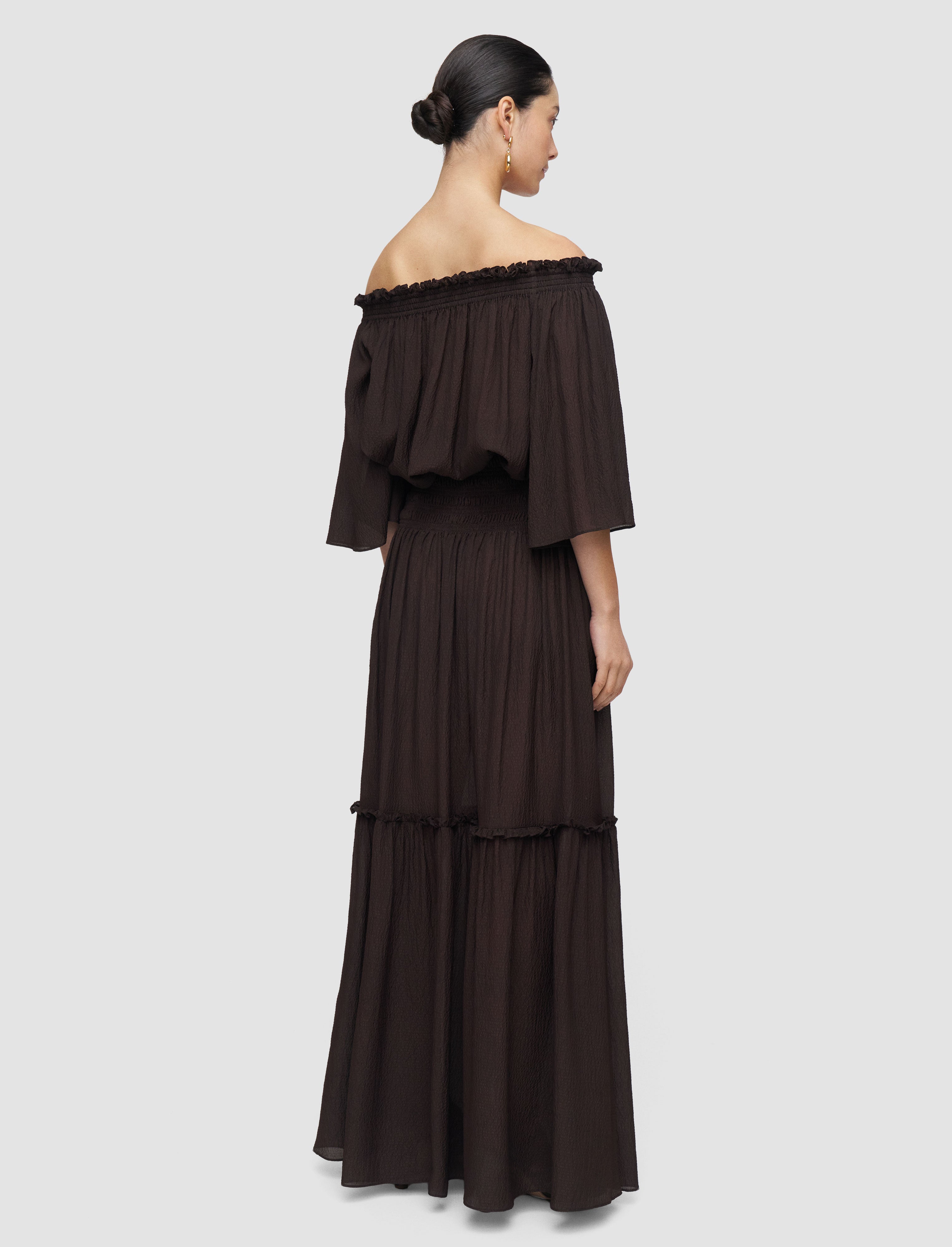 brown-folia-textured-silk-skirt-JOSEPH