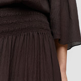 Brown Folia Textured Silk Skirt - Joseph