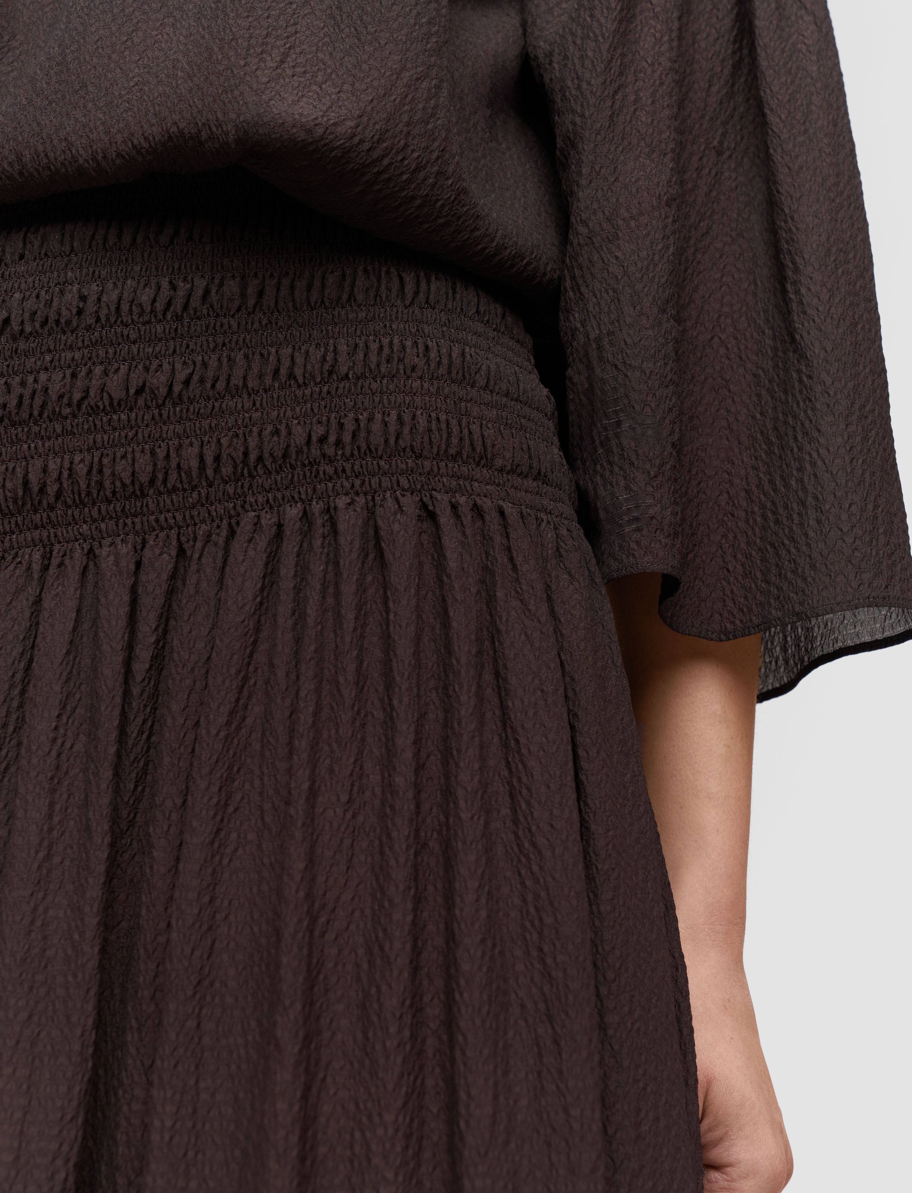 brown-folia-textured-silk-skirt-JOSEPH