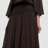 Brown Folia Textured Silk Skirt - Joseph