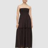 Brown Folia Textured Silk Skirt - Joseph