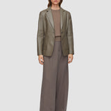 Brown Forest Wool Voile Trousers - Joseph