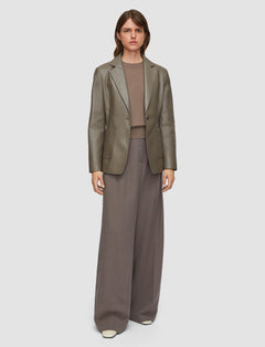 Brown Forest Wool Voile Trousers - Joseph