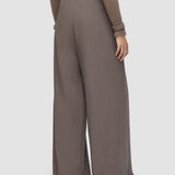Brown Forest Wool Voile Trousers - Joseph