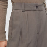 Brown Forest Wool Voile Trousers - Joseph