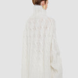 White Fortin Cable Mohair Jumper - Joseph