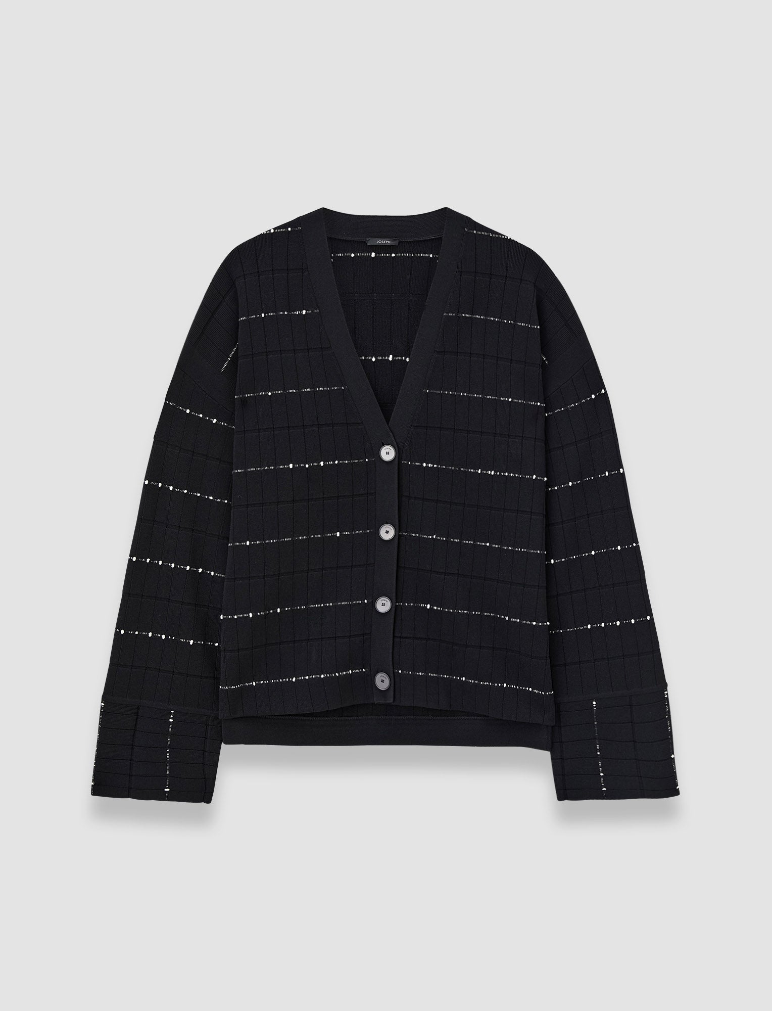black-fragmented-stripes-cardigan-JOSEPH