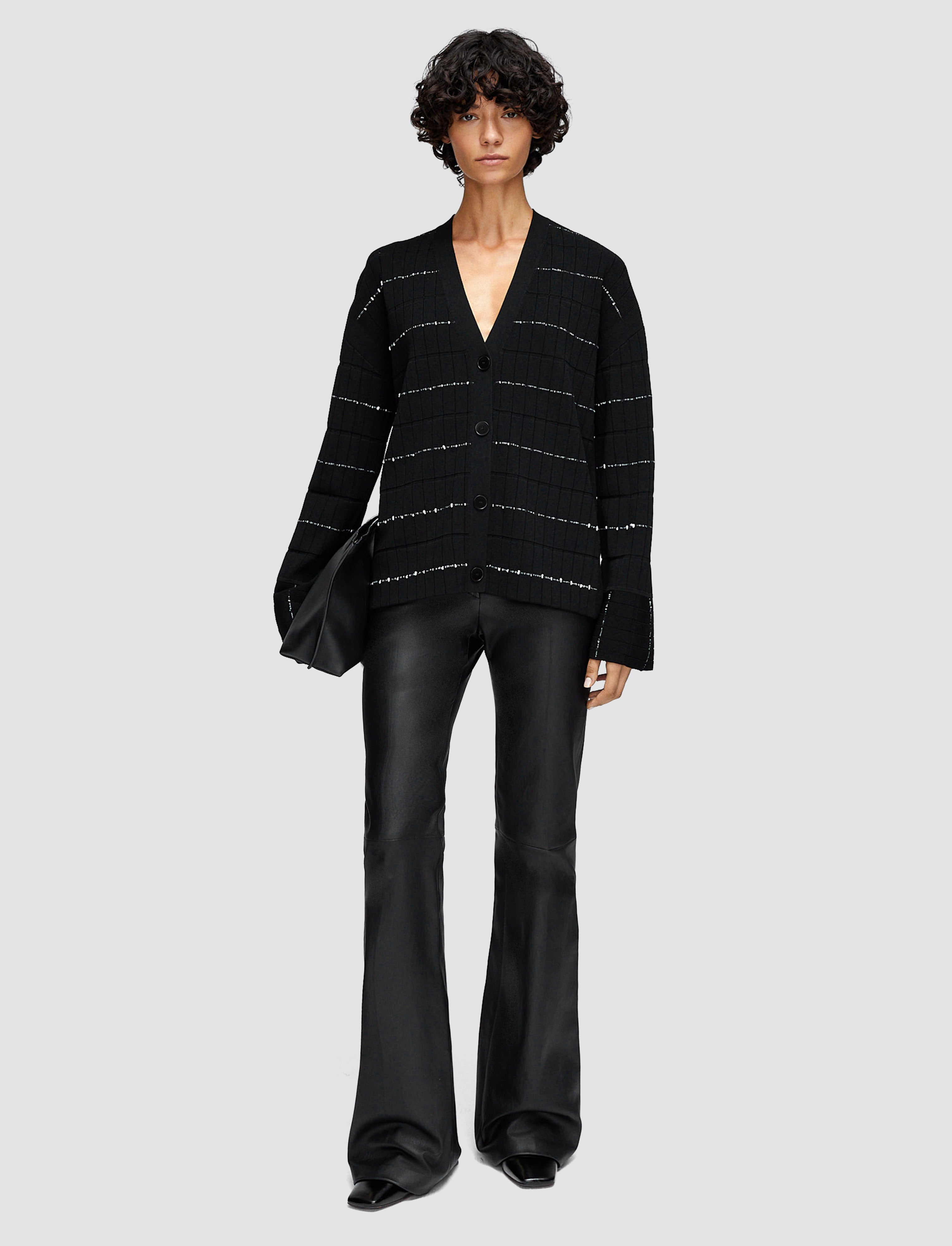 black-fragmented-stripes-cardigan-JOSEPH