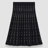 Fragmented Stripes Knee Length Skirt