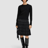 Fragmented Stripes Knee Length Skirt