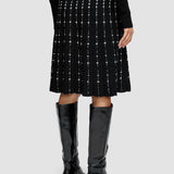 Fragmented Stripes Knee Length Skirt