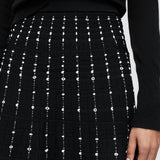 Fragmented Stripes Knee Length Skirt
