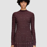 Fragmented Stripes モックネックトップ