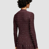 Fragmented Stripes モックネックトップ