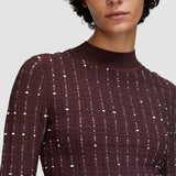 Fragmented Stripes モックネックトップ