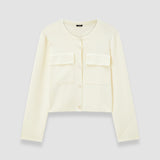 White Viscose Knit Stretch Cardigan Jacket - Joseph