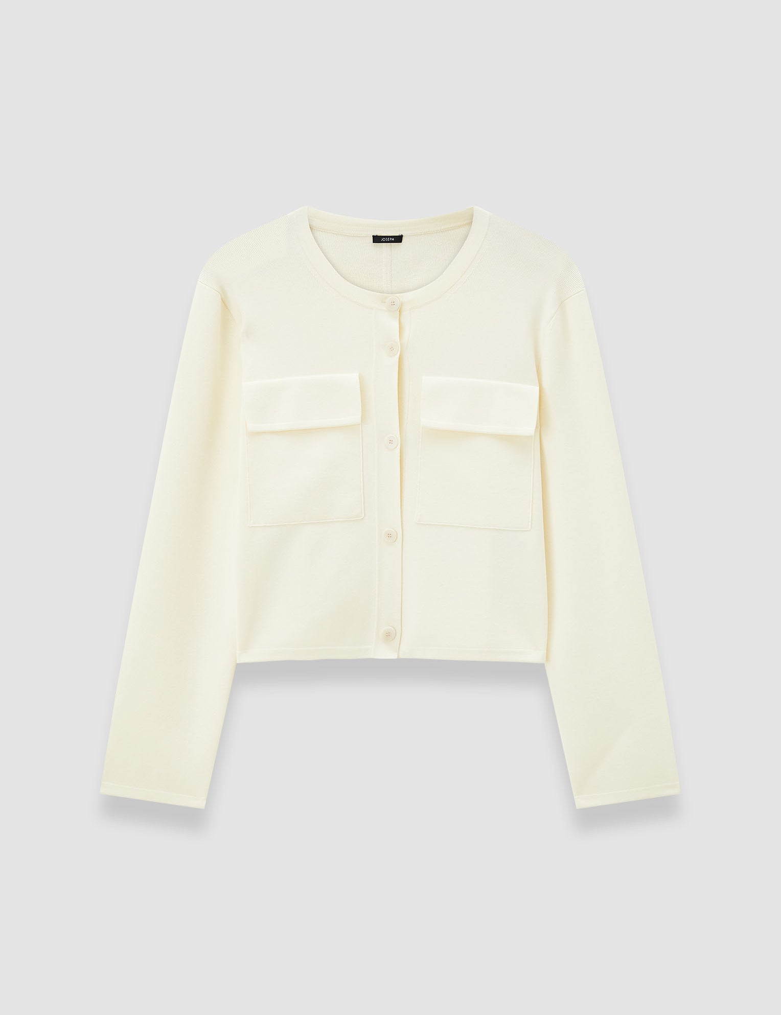 White Viscose Knit Stretch Cardigan Jacket - Joseph
