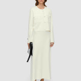 White Viscose Knit Stretch Cardigan Jacket - Joseph