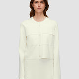 White Viscose Knit Stretch Cardigan Jacket - Joseph
