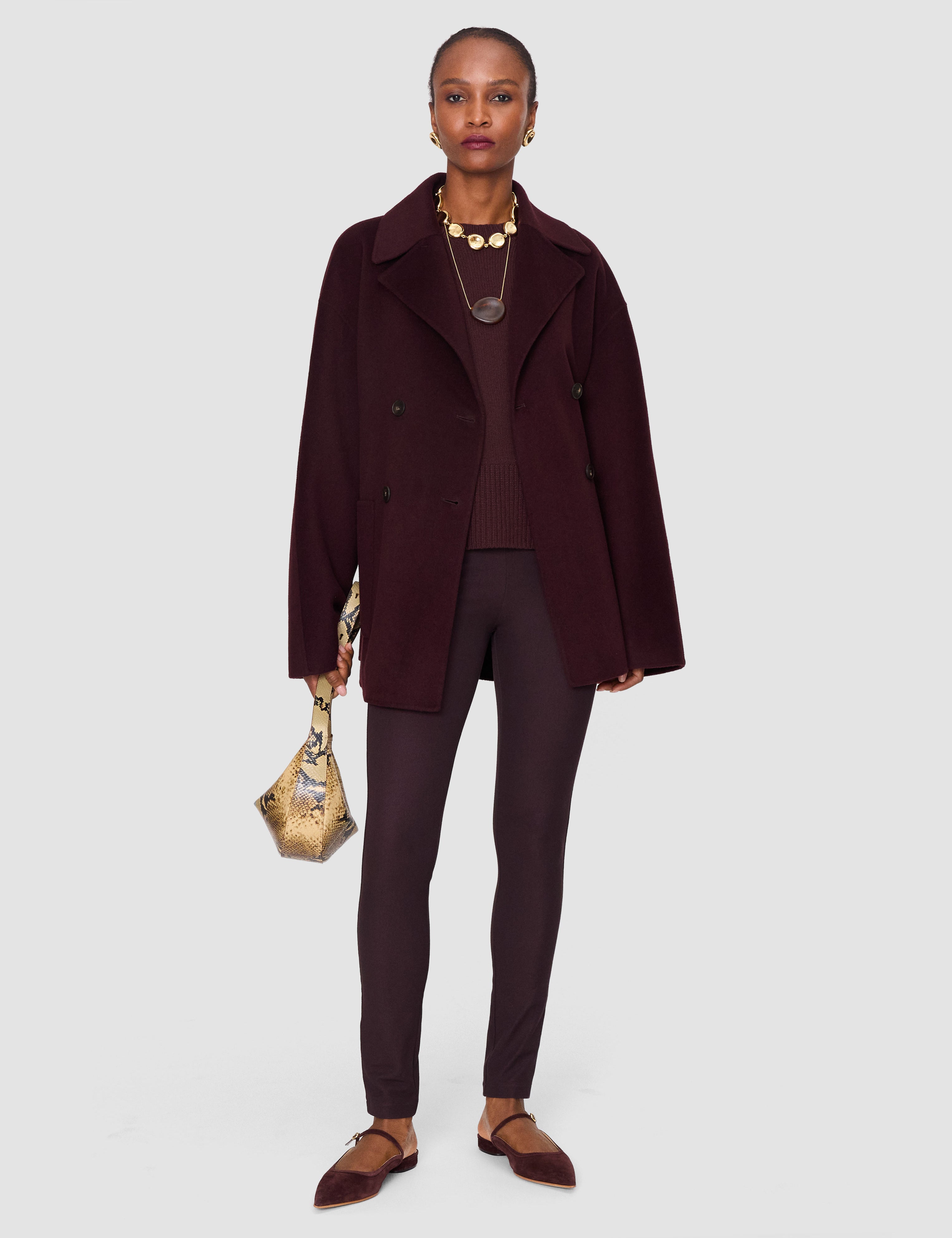 Purple Gabardine Stretch Leggings - Joseph