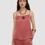 Pink Gaia Silk Satin Camisole - Joseph