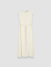 White Garnier Pleat Jacquard Dress - Joseph