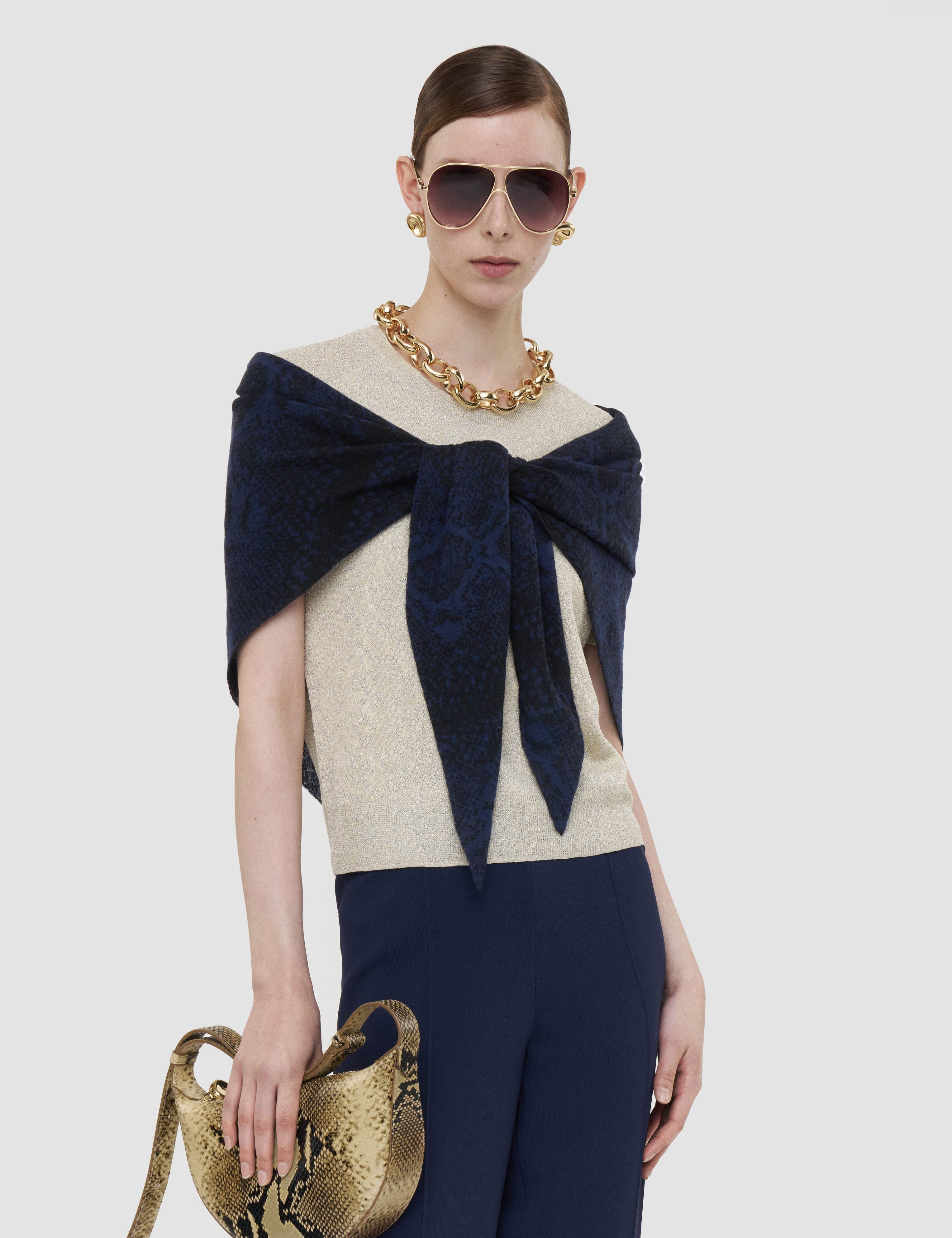 Blue Gelato Cashair Snake Scarf - Joseph
