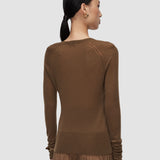 Brown Geras Cashair Round Neck Jumper - Joseph