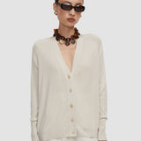 Beige Gladi Silk Knit Cardigan - Joseph
