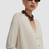 Beige Gladi Silk Knit Cardigan - Joseph