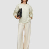 Beige Godin Cotton Sateen Blouse - Joseph