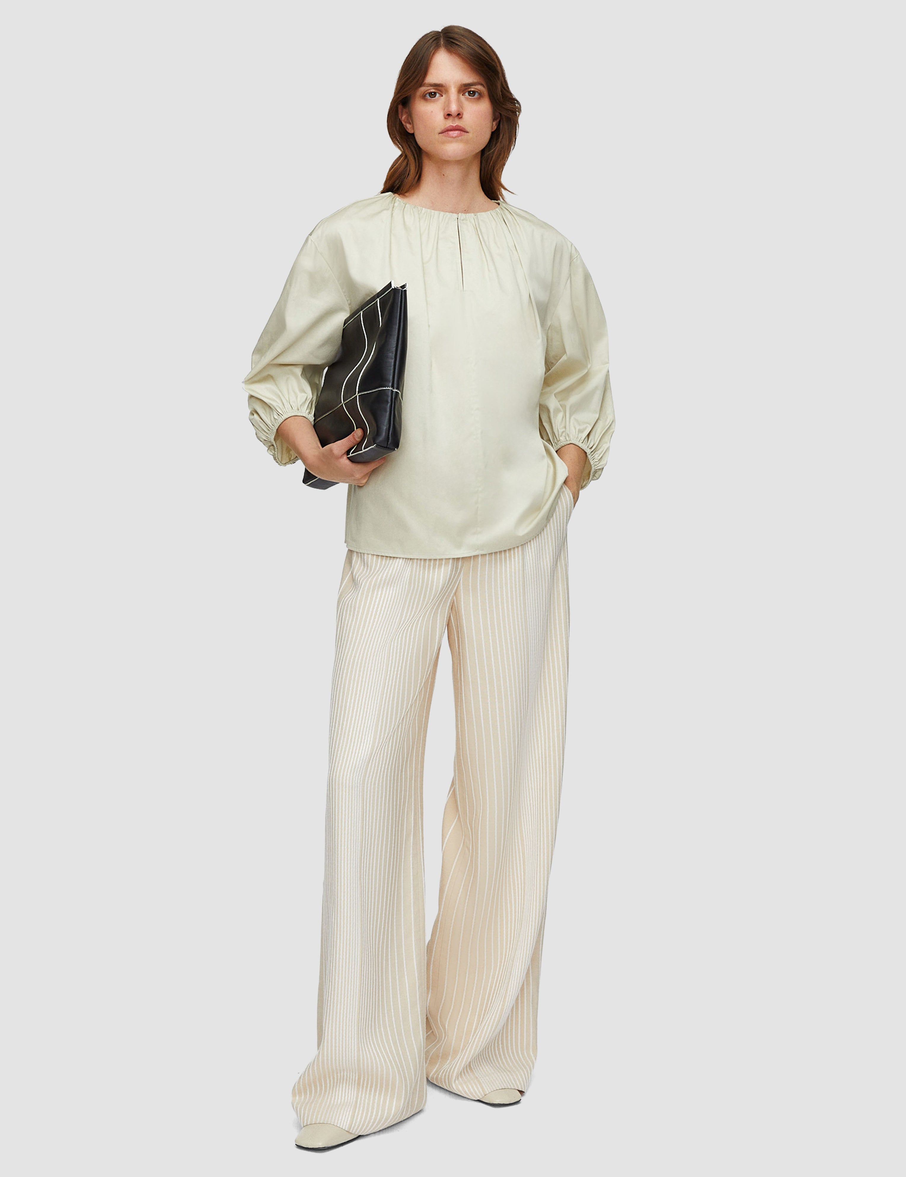 Beige Godin Cotton Sateen Blouse - Joseph
