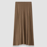 Brown Hallie Merino Wool Rib Skirt - Joseph