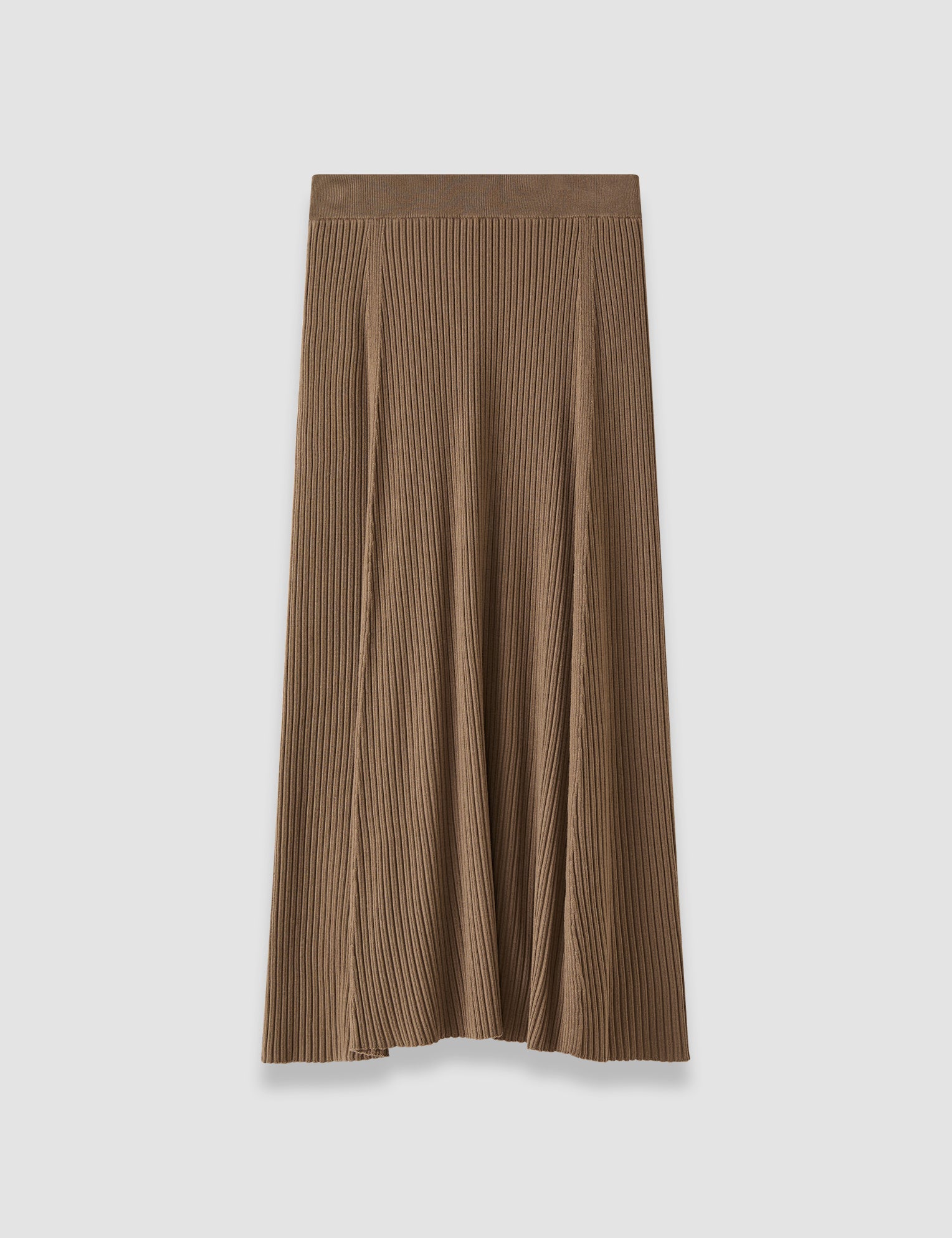 Brown Hallie Merino Wool Rib Skirt - Joseph