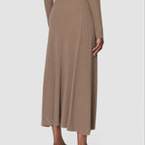 Brown Hallie Merino Wool Rib Skirt - Joseph