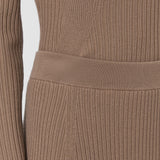 Brown Hallie Merino Wool Rib Skirt - Joseph
