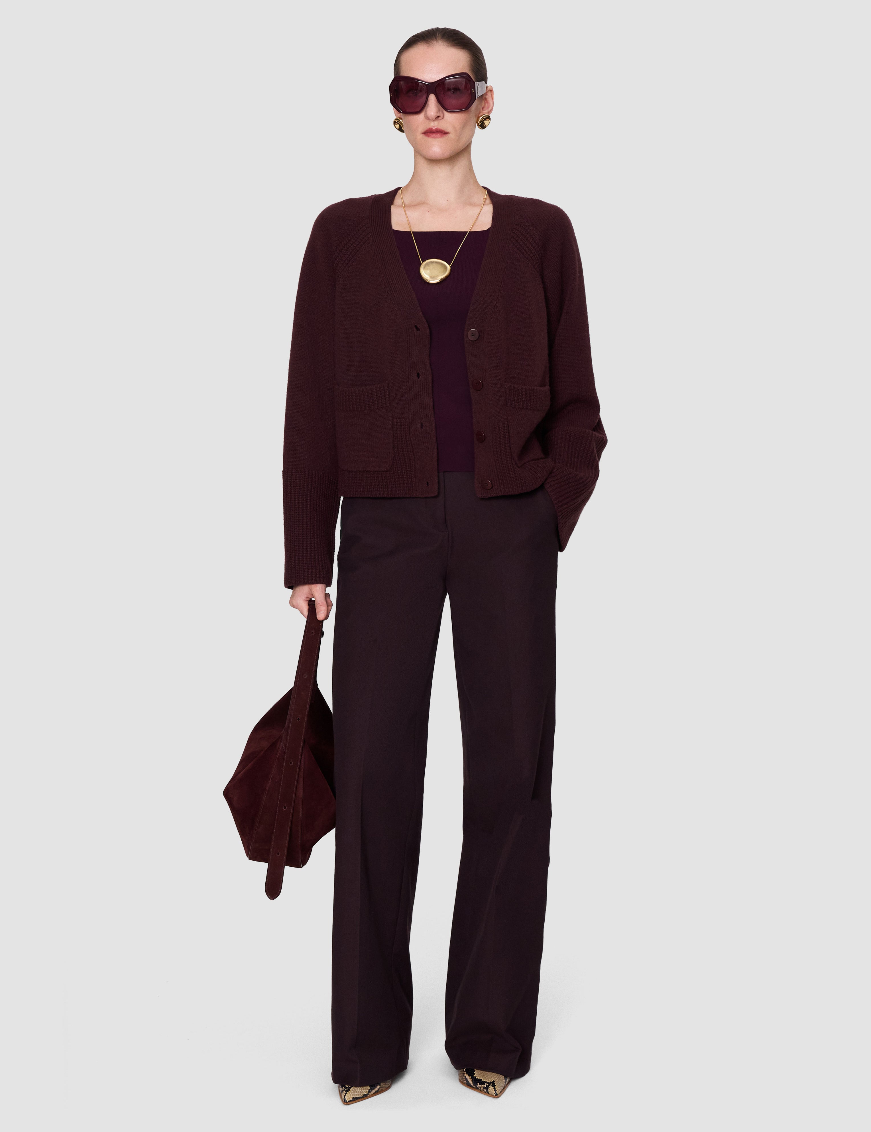 Purple Harper Pure Cashmere Cardigan - Joseph